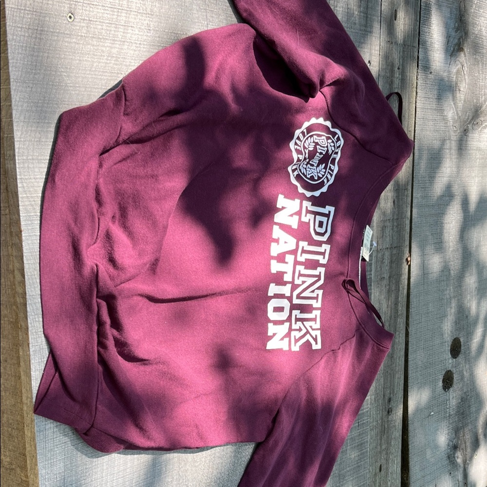 PINK Victoria's Secret Burgundy Nation Sweatshirt